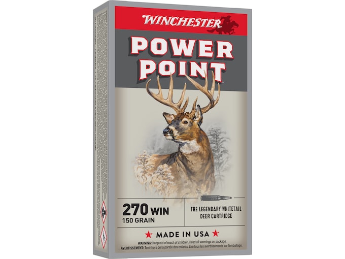 Winchester Power Point 270 Winchester Ammo 150 Grain Jacketed Soft Point 200rounds