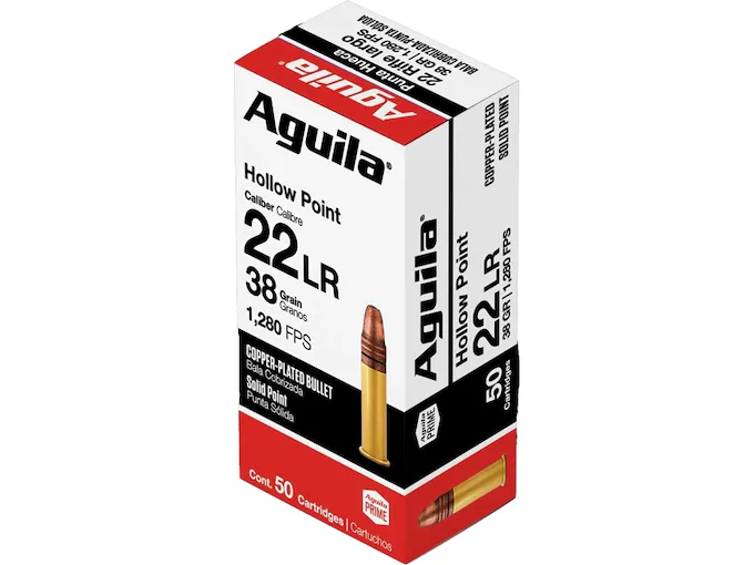 Aguila Super Extra High Velocity 22LR Ammo 38 Grain Plated Hollow Point Direct for sale