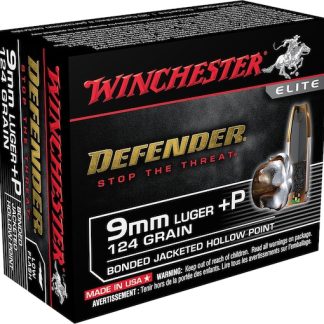 In Stock: Winchester Defender 9mm Luger +P Ammo 124 Grain Winchester PDX1 Bonded Jacketed Hollow Point 200 rounds for sale