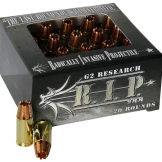 Get G2 Research R.I.P. 9mm Luger Ammo 92 Grain G2 R.I.P. Fragmenting Hollow Point Lead Free Box of 100 rounds Online for sale